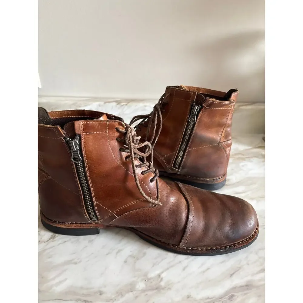 Timberland Earthkeepers City Chukka Boots Mens 11 M Brown Leather Side Zip Cap